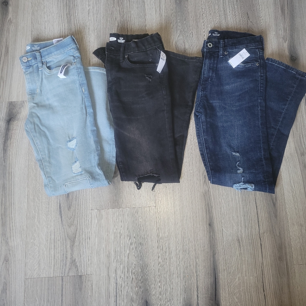 Three pairs of boys Old Navy jeansSize 12 Karate